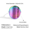 Wholesale Women's Stainless Steel Geometric Hiphop Street Bar Ring With Textured Colorful Electroplated Finish Environmentally Friendly Highend Niche Light Luxury
