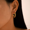 Wholesale Women's Stainless Steel Geometric Hollow Cshaped Electroplated Earrings