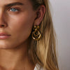 Wholesale Women's Stainless Steel Geometric Hollow Earrings Jewelry With Electroplating And Modern Minimalist Design