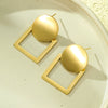Wholesale Women's Stainless Steel Geometric Hollow Earrings With Electroplating Round Square Shape Color Matching Fashion Style