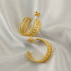 Wholesale Women's Stainless Steel Geometric Hollow Electroplated Earrings
