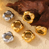 Wholesale Women's 316L Stainless Steel Geometric Hollow Flower Ring With Electroplating