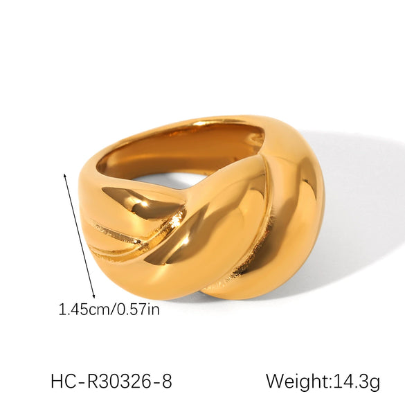 Wholesale Women's Stainless Steel Geometric Hollow Heartshaped Cast And Electroplated Ring