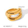 Wholesale Women's Stainless Steel Geometric Hollow Heartshaped Cast And Electroplated Ring