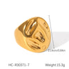 Wholesale Women's Stainless Steel Geometric Hollow Heartshaped Cast And Electroplated Ring