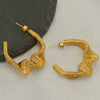 Wholesale Women's Stainless Steel Geometric Hollow Irregular Spring Earrings With Electroplating Treatment