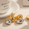 Wholesale Women's Stainless Steel Geometric Hollow Water Drop Antiallergy Goldplated Earrings And Ring Accessories