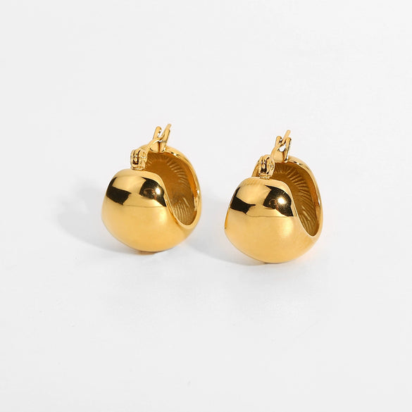 Wholesale Women's Stainless Steel Geometric Hollow Water Drop Antiallergy Goldplated Earrings And Ring Accessories