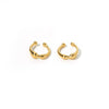 Wholesale Women's Stainless Steel Geometric Hollow Water Drop Clipon Ear Cuffs Without Piercing Electroplated