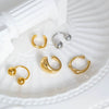 Wholesale Women's Stainless Steel Geometric Hollow Water Drop Clipon Ear Cuffs Without Piercing Electroplated