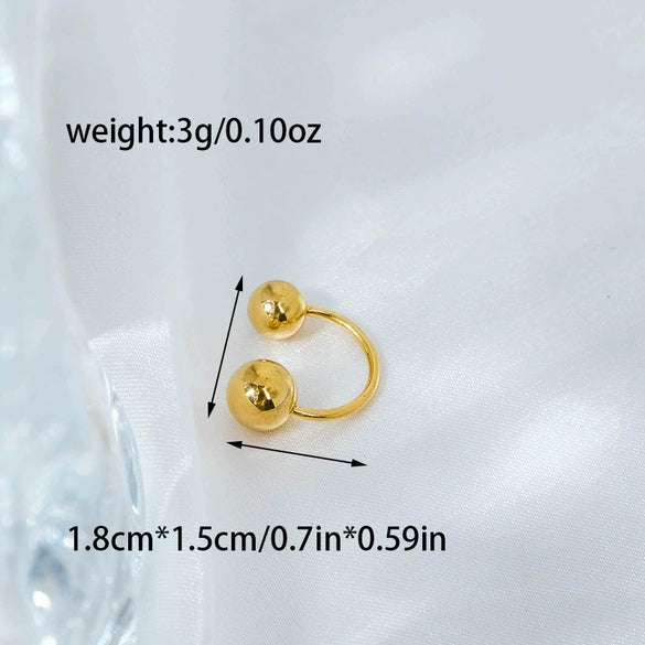 Wholesale Women's Stainless Steel Geometric Hollow Water Drop Clipon Ear Cuffs Without Piercing Electroplated