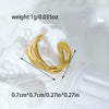 Wholesale Women's Stainless Steel Geometric Hollow Water Drop Clipon Ear Cuffs Without Piercing Electroplated