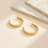 Wholesale Women's Stainless Steel Geometric Honeycomb Diamondstudded Earrings With Vacuum Real Gold Plating In Pvd Furnace
