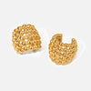 Wholesale Women's Stainless Steel Geometric Honeycomb Shaped Electroplated Ear Clip Earrings Light Luxury Fashion Design