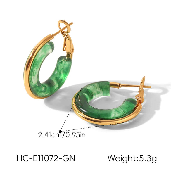 Wholesale Women's Stainless Steel Geometric Hoopshaped Electroplated Earrings