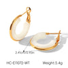 Wholesale Women's Stainless Steel Geometric Hoopshaped Electroplated Earrings