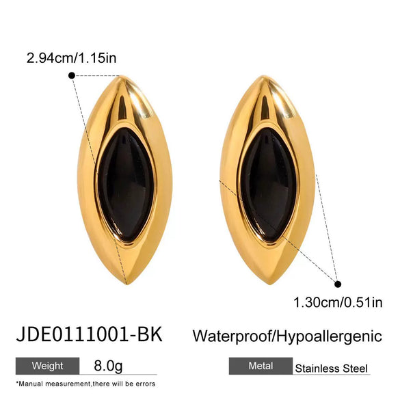 Wholesale Women's Stainless Steel Geometric Horse Eye Earrings With Electroplating Light Luxury Quiet Design