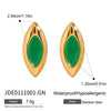 Wholesale Women's Stainless Steel Geometric Horse Eye Earrings With Electroplating Light Luxury Quiet Design