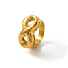 Wholesale Women's Stainless Steel Geometric Infinite Symbol Ring With Electroplating