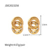 Wholesale Women's Stainless Steel Geometric Inlaid Zircon Earrings