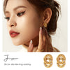 Wholesale Women's Stainless Steel Geometric Inlaid Zircon Earrings