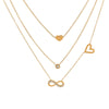 Wholesale Women's Stainless Steel Geometric Inlaid Zircon Electroplated Clavicle Multi Layer Necklace