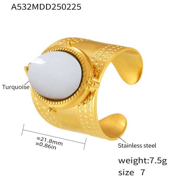 Wholesale Women's Stainless Steel Geometric Inlaid Zircon Finger Ring With Electroplating And Light Luxury Style