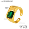 Wholesale Women's Stainless Steel Geometric Inlaid Zircon Finger Ring With Electroplating And Light Luxury Style