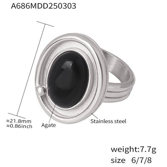 Wholesale Women's Stainless Steel Geometric Inlaid Zircon Finger Ring With Electroplating And Light Luxury Style