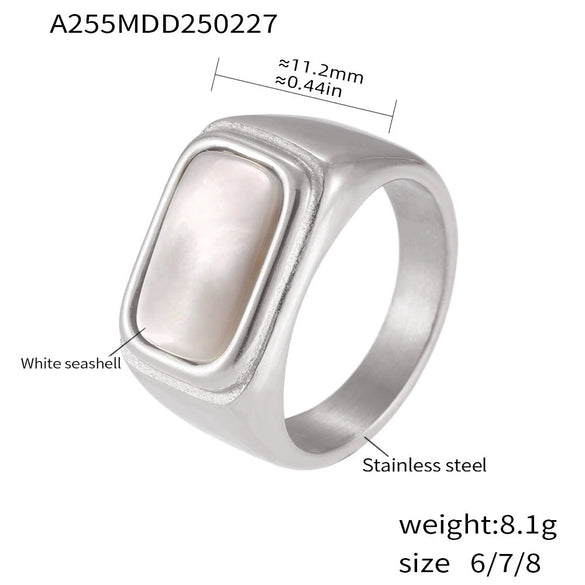 Wholesale Women's Stainless Steel Geometric Inlaid Zircon Finger Ring With Electroplating And Light Luxury Style