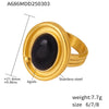 Wholesale Women's Stainless Steel Geometric Inlaid Zircon Finger Ring With Electroplating And Light Luxury Style