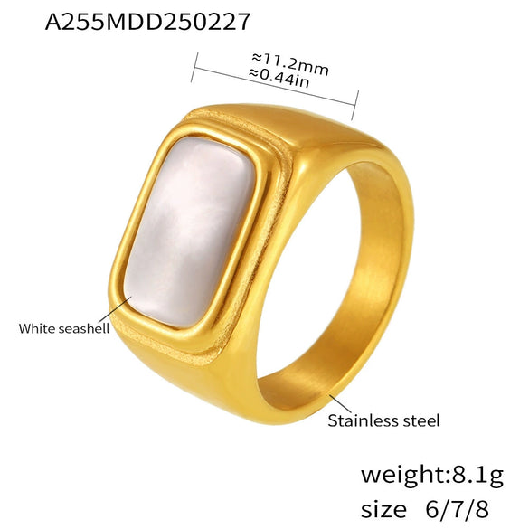 Wholesale Women's Stainless Steel Geometric Inlaid Zircon Finger Ring With Electroplating And Light Luxury Style