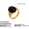 Wholesale Women's Stainless Steel Geometric Inlaid Zircon Tiger Eye Stone Electroplated Ring Jewelry