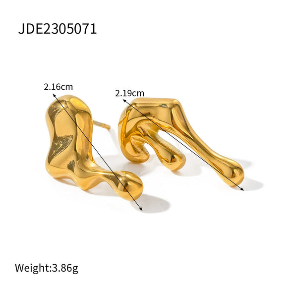 Wholesale Women's Stainless Steel Geometric Irregular Creative Electroplated Earrings