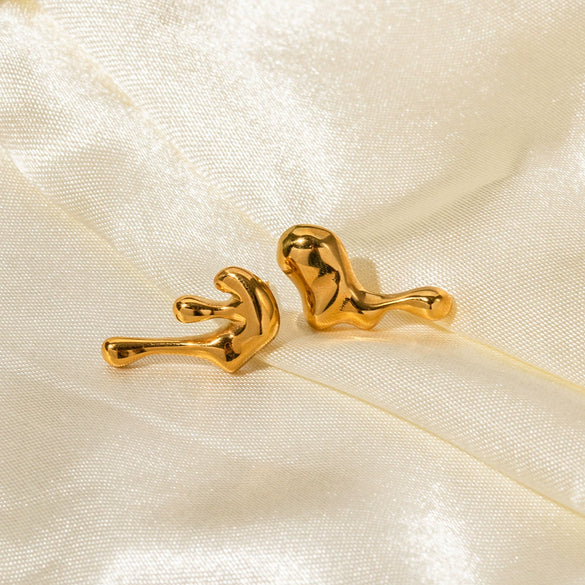Wholesale Women's Stainless Steel Geometric Irregular Creative Electroplated Earrings