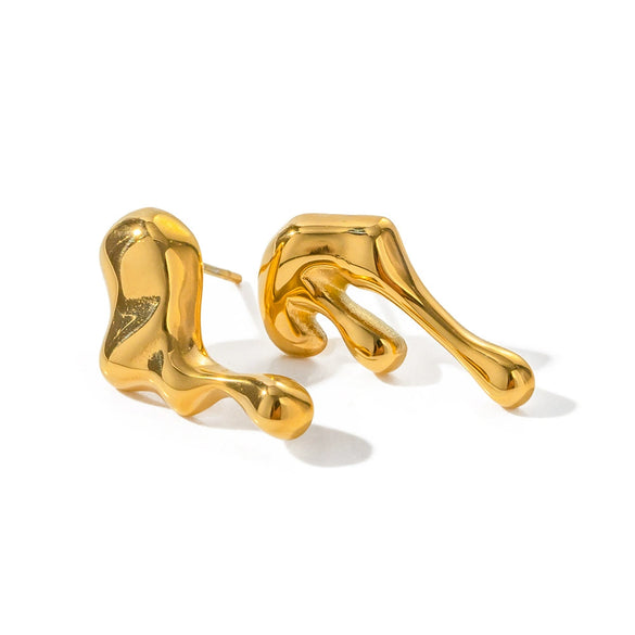 Wholesale Women's Stainless Steel Geometric Irregular Creative Electroplated Earrings