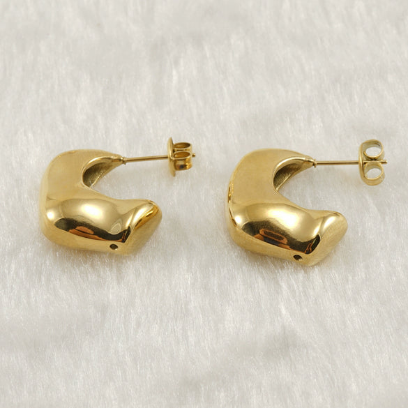 Wholesale Women's Stainless Steel Geometric Irregular Electroplated Earrings