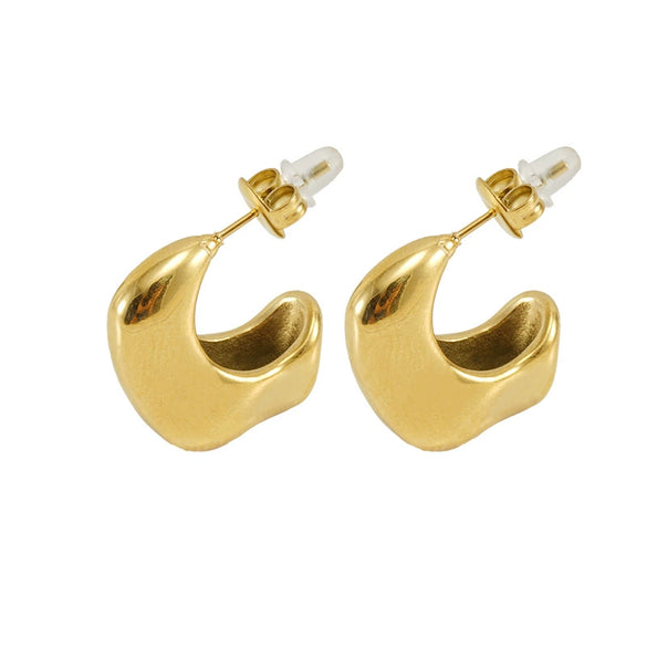 Wholesale Women's Stainless Steel Geometric Irregular Electroplated Earrings