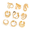 Wholesale Women's Stainless Steel Geometric Irregular Opening Ring With Electroplating Jewelry