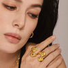 Wholesale Women's 316L Stainless Steel Geometric Irregular Ring Pvd Electroplated 18K Gold Color