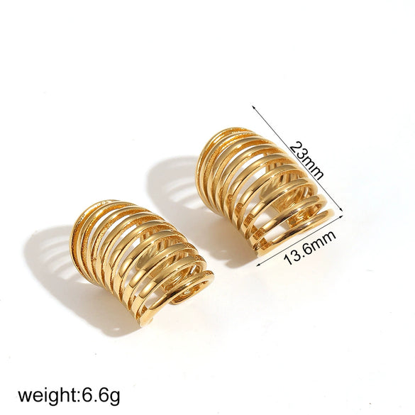 Wholesale Women's Stainless Steel Geometric Irregular Ring With Electroplating And 18K Gold Styling