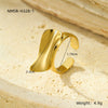 Wholesale Women's Stainless Steel Geometric Irregular Square Smooth Opening Ring With Electroplating Light Luxury Style
