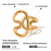 Wholesale Women's Stainless Steel Geometric Irregular Winding Adjustable Opening Ring Jewelry With Electroplating