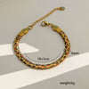Wholesale Women's Stainless Steel Geometric Leopard Print Electroplated Snake Bone Chain Bracelet Jewelry Set