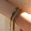 Wholesale Women's Stainless Steel Geometric Leopard Print Electroplated Snake Bone Chain Bracelet Jewelry Set