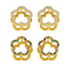 Wholesale Women's 316L Stainless Steel Geometric Light Luxury Plant Flowers Doublesided Wear Buckle Zircon Earrings Jewelry Electroplated 18K True Gold Color Preservation
