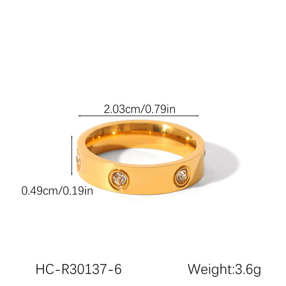 Wholesale Women's Stainless Steel Geometric Light Luxury Simple Ring With Electroplating And Diamondlike Gloss