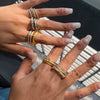 Wholesale Women's Stainless Steel Geometric Light Luxury Style Ring With Electroplating Jewelry Accessories