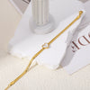 Wholesale Women's Stainless Steel Geometric Love Blade Bracelet With Electroplating Treatment Light Luxury And Simple Fashion Style