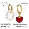 Wholesale Women's Stainless Steel Geometric Love Earrings With Electroplating